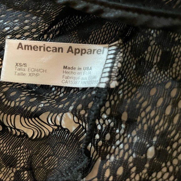 American Apparel El Salvador Black Lace Top - Picture 3 of 8